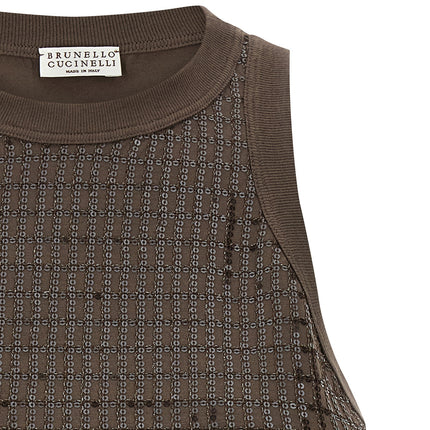 Brunello Cucinelli Brown Cotton Tank Tops