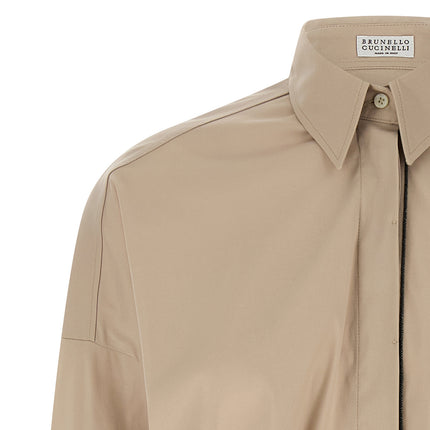 Brunello Cucinelli Beige Cotton Blouse