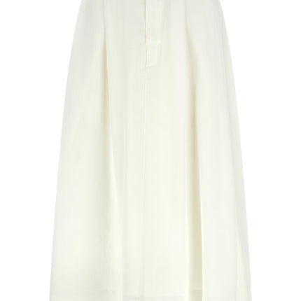 Brunello Cucinelli White Viscose Midi Skirt