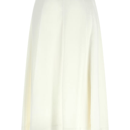 Brunello Cucinelli White Viscose Midi Skirt
