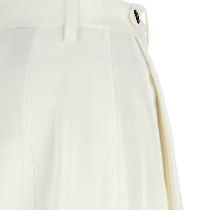 Brunello Cucinelli White Viscose Midi Skirt