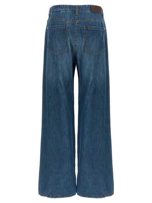 Brunello Cucinelli Blue Cotton Relaxed Fit Jeans