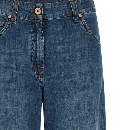 Brunello Cucinelli Blue Cotton Relaxed Fit Jeans