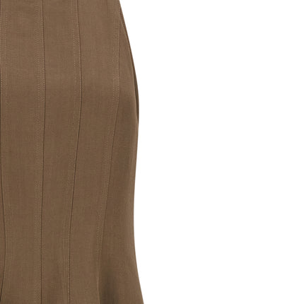 Brunello Cucinelli Brown Viscose Midi Dress