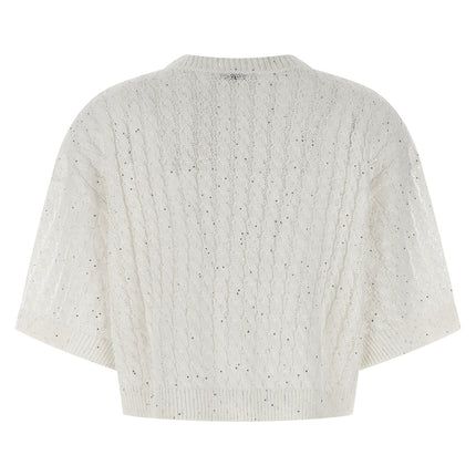 Brunello Cucinelli White Linen Cardigan