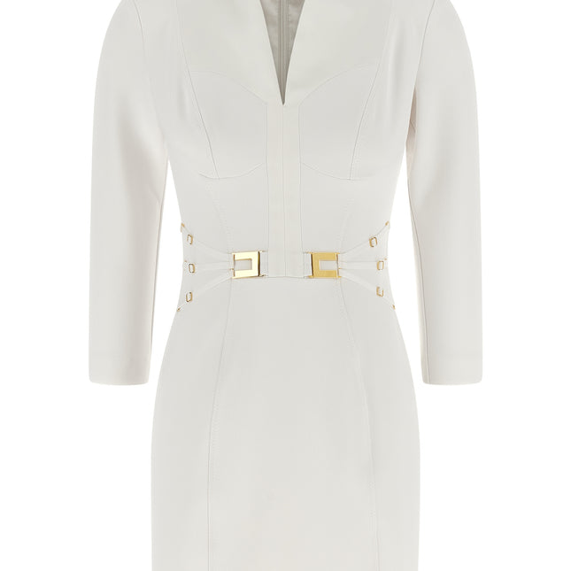 Elisabetta Franchi White Polyester Short Dress