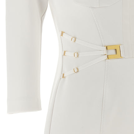 Elisabetta Franchi White Polyester Short Dress
