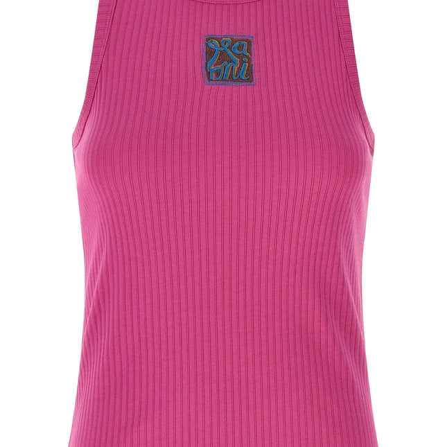 Marni Fuchsia Cotton Sleeveles T-Shirt