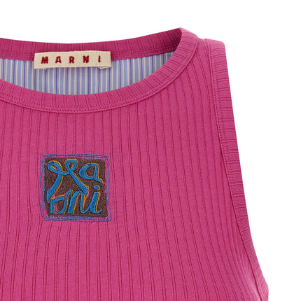 Marni Fuchsia Cotton Sleeveles T-Shirt