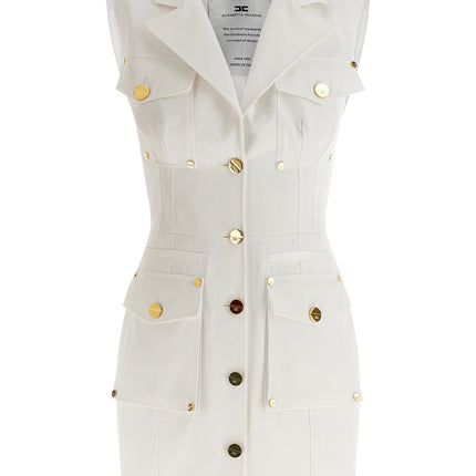 Elisabetta Franchi White Cotton Short Dress