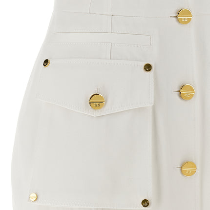 Elisabetta Franchi White Cotton Short Dress