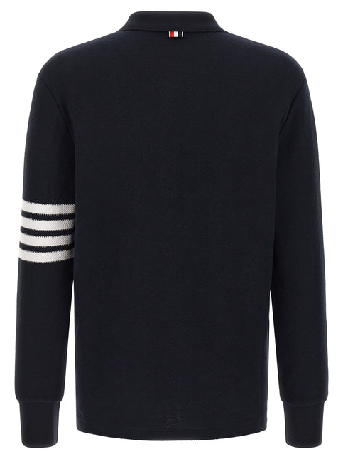 Thom Browne Blue Cotton Polo Shirt