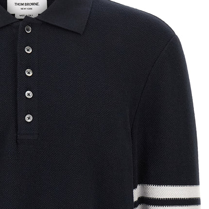 Thom Browne Blue Cotton Polo Shirt