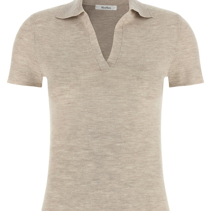 Max Mara Beige Virgin Wool Polo Shirt