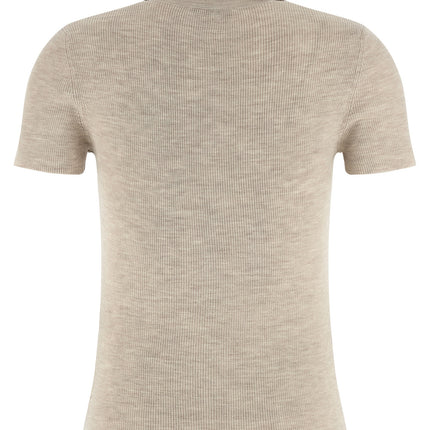 Max Mara Beige Virgin Wool Polo Shirt