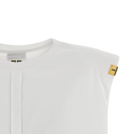Elisabetta Franchi White Cotton Sleeveles T-Shirt