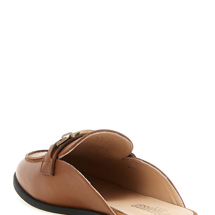 PINKO Brown Calfskin Flats