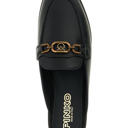 PINKO Black Calfskin Slides