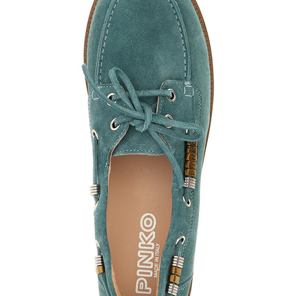 PINKO Blue Calfskin Moccassin
