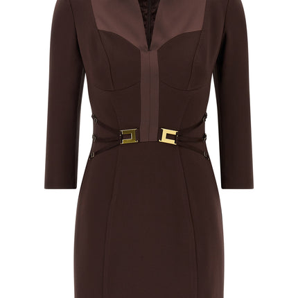 Elisabetta Franchi Brown Polyester Short Dress