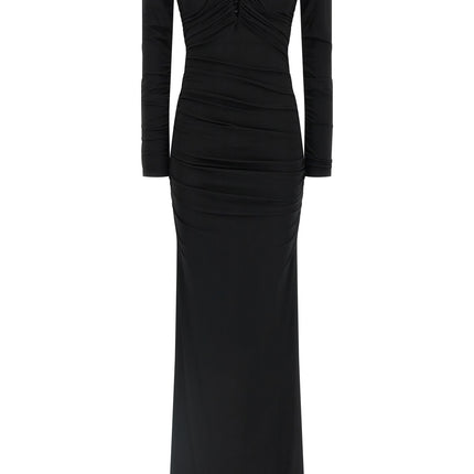 Elisabetta Franchi Black Viscose Long Dress