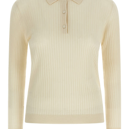 Max Mara White Cashmere Polo Shirt