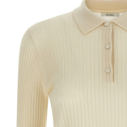 Max Mara White Cashmere Polo Shirt