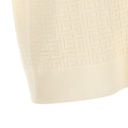 Balmain White Wool Polo Shirt