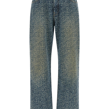Balmain Blue Cotton Straight-Leg Jeans