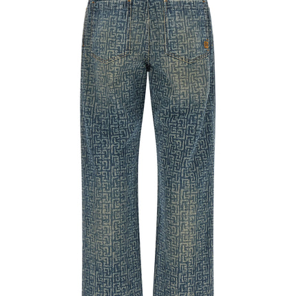 Balmain Blue Cotton Straight-Leg Jeans