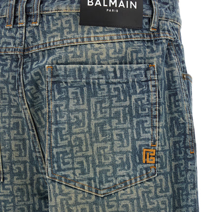 Balmain Blue Cotton Straight-Leg Jeans
