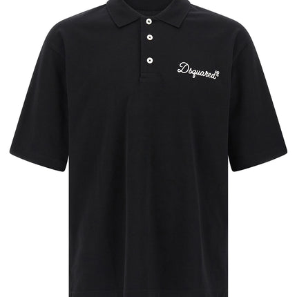 Dsquared² Black Cotton Polo Shirt