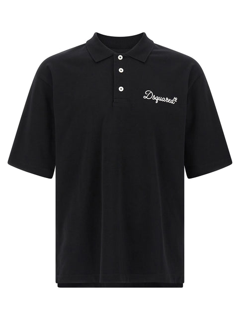 Dsquared² Black Cotton Polo Shirt