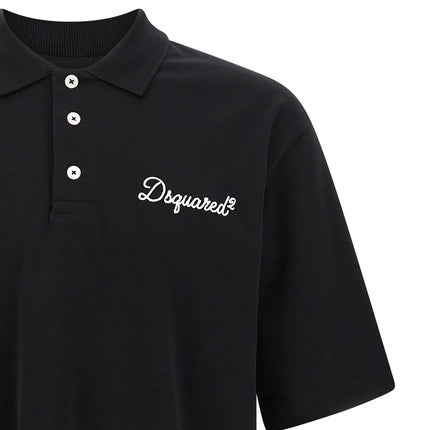 Dsquared² Black Cotton Polo Shirt