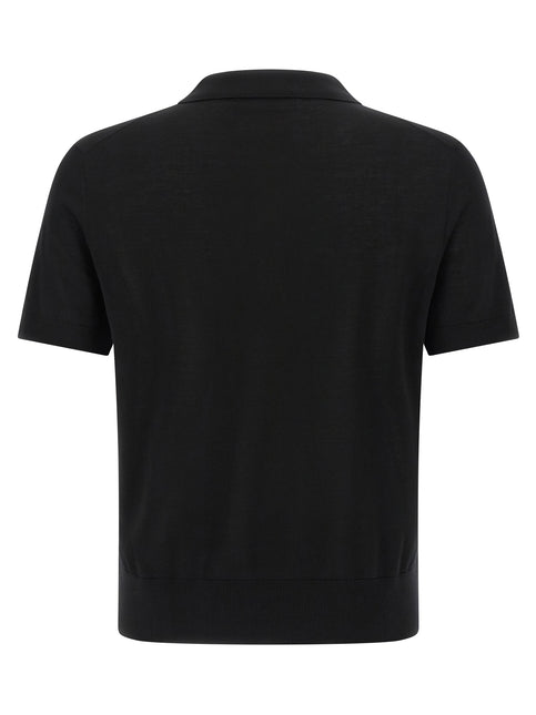Dsquared² Black Wool Polo Shirt