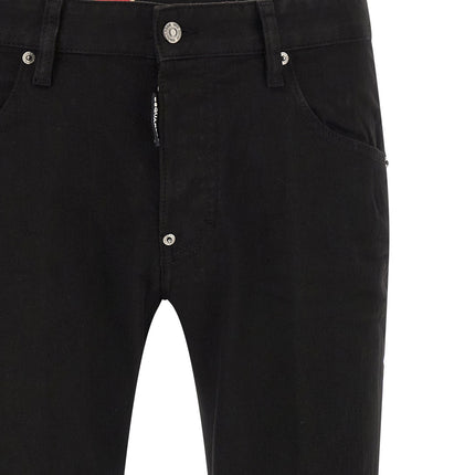 Dsquared² Black Cotton Straight-Leg Jeans