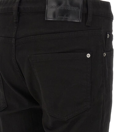Dsquared² Black Cotton Straight-Leg Jeans