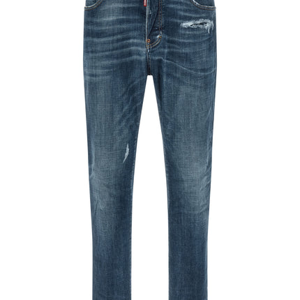 Dsquared² Blue Cotton Straight-Leg Jeans