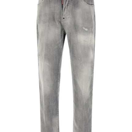 Dsquared² Gray Cotton Straight-Leg Jeans