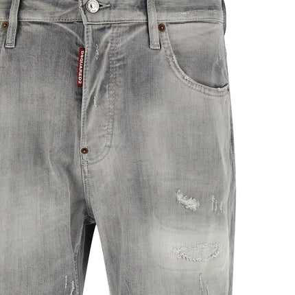 Dsquared² Gray Cotton Straight-Leg Jeans