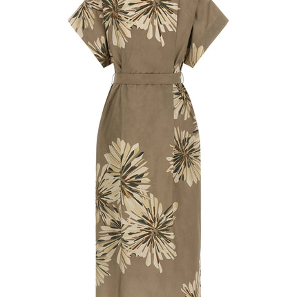 Brunello Cucinelli Bicolor Cotton Long Dress