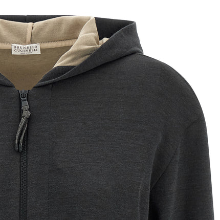 Brunello Cucinelli Gray Cotton Hoodie