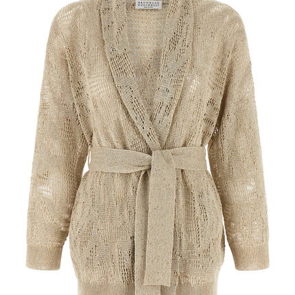 Brunello Cucinelli Beige Linen Cardigan