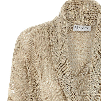 Brunello Cucinelli Beige Linen Cardigan