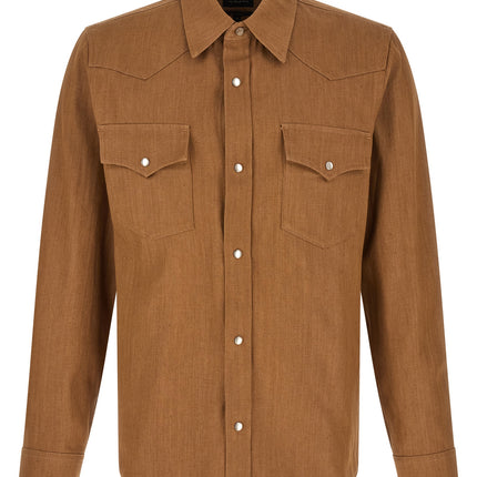 A.P.C. Brown Cotton Blouse