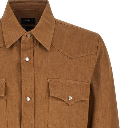 A.P.C. Brown Cotton Blouse
