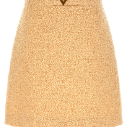 Valentino Garavani Beige Virgin Wool Long Skirt