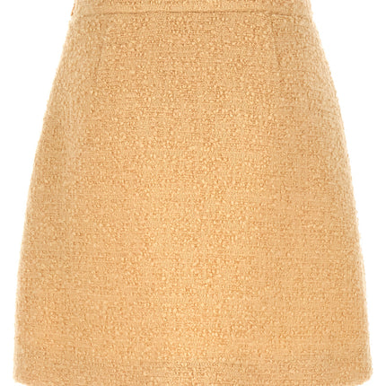 Valentino Garavani Beige Virgin Wool Long Skirt