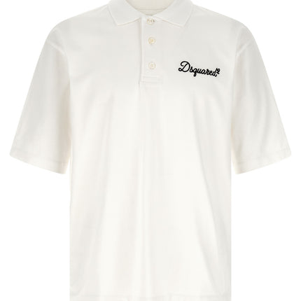 Dsquared² White Cotton Polo Shirt