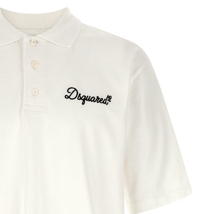 Dsquared² White Cotton Polo Shirt